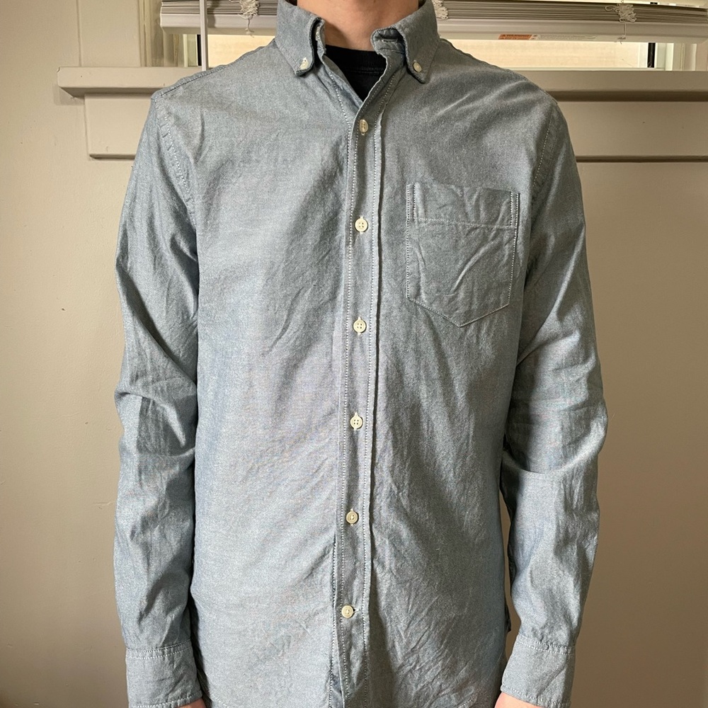 Blue/Grey Gap Slim Fit Button Down - Small